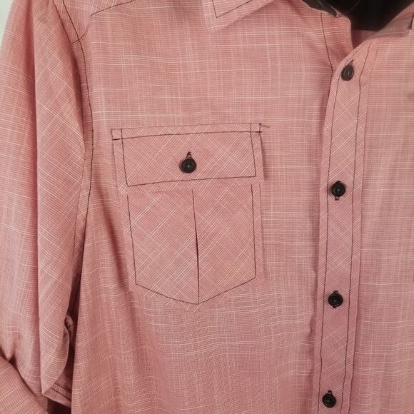 Eighty Eight Men's Casual Button Down Shirt in Red - Picture 3 of 15